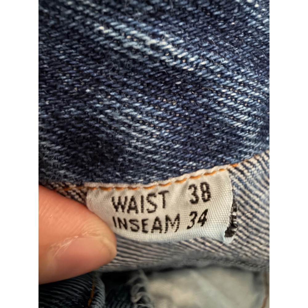 Vintage 90s Nike Air Embroidered Logo Carpenter Jeans Hip Hop 38 Denim Baggy - Picture 5 of 12